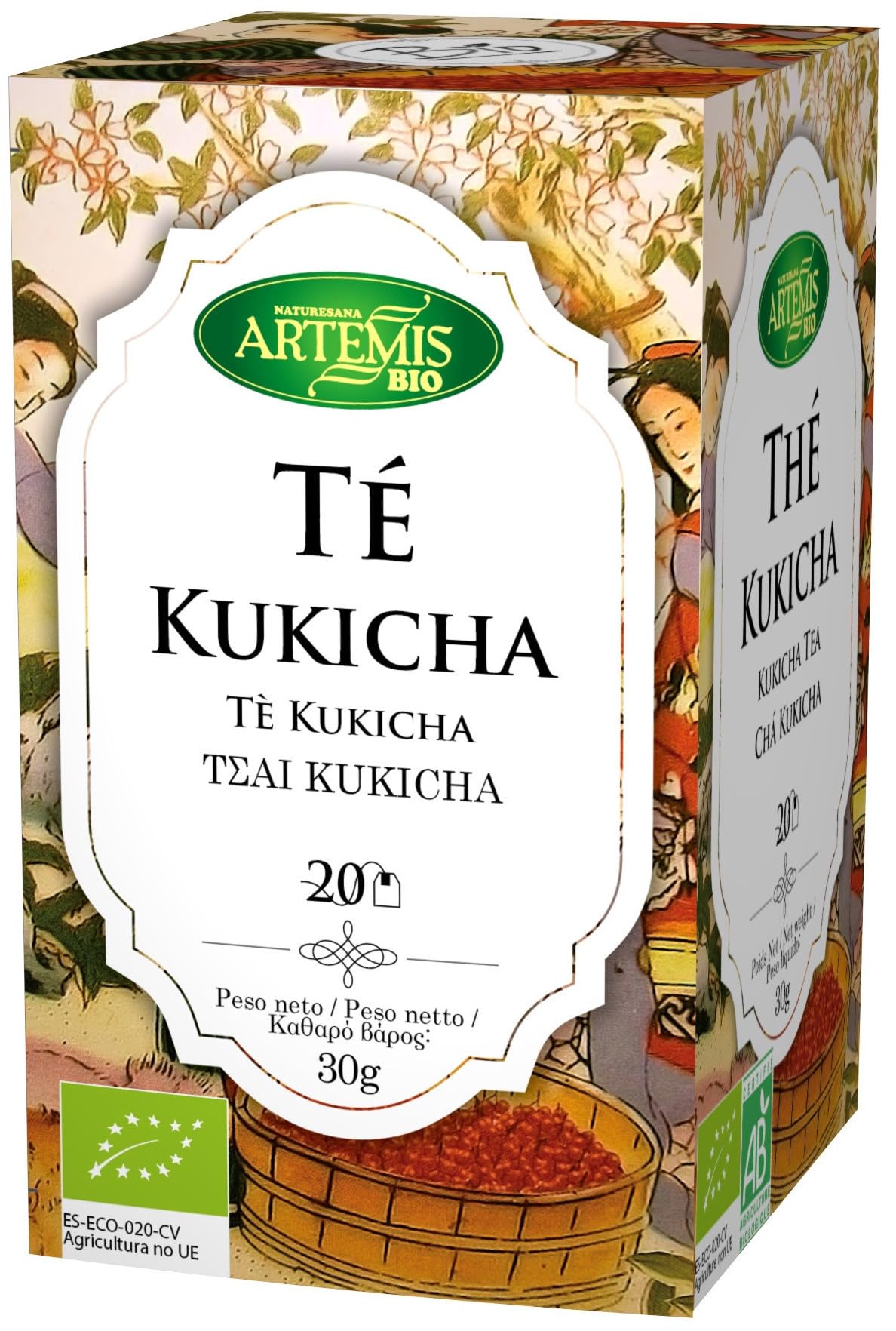 Te Infusión Té Kukicha - Bajo en Cafeína bio- 2 Paquetes de 20 unidades