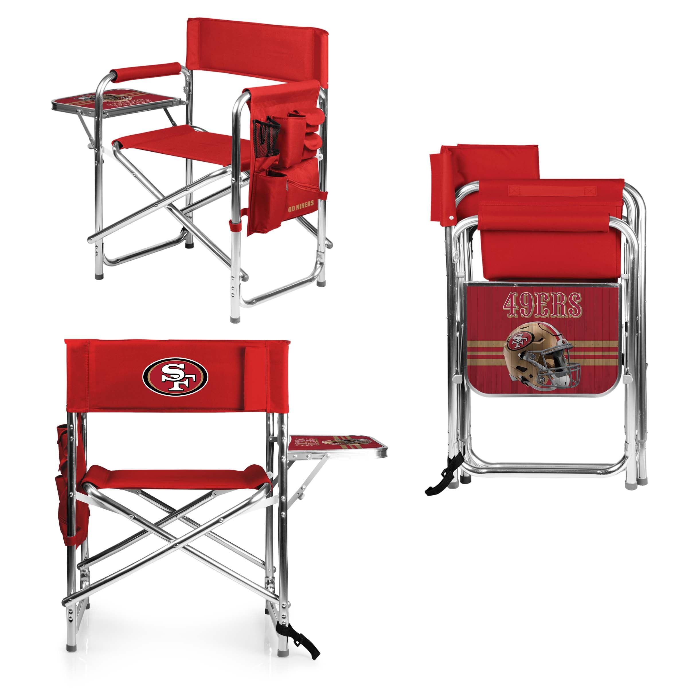 Picnic TIME NFL Unisex-Adult NFL Sports Chair with Side Table, Beach Chair, Camp Chair for Adults