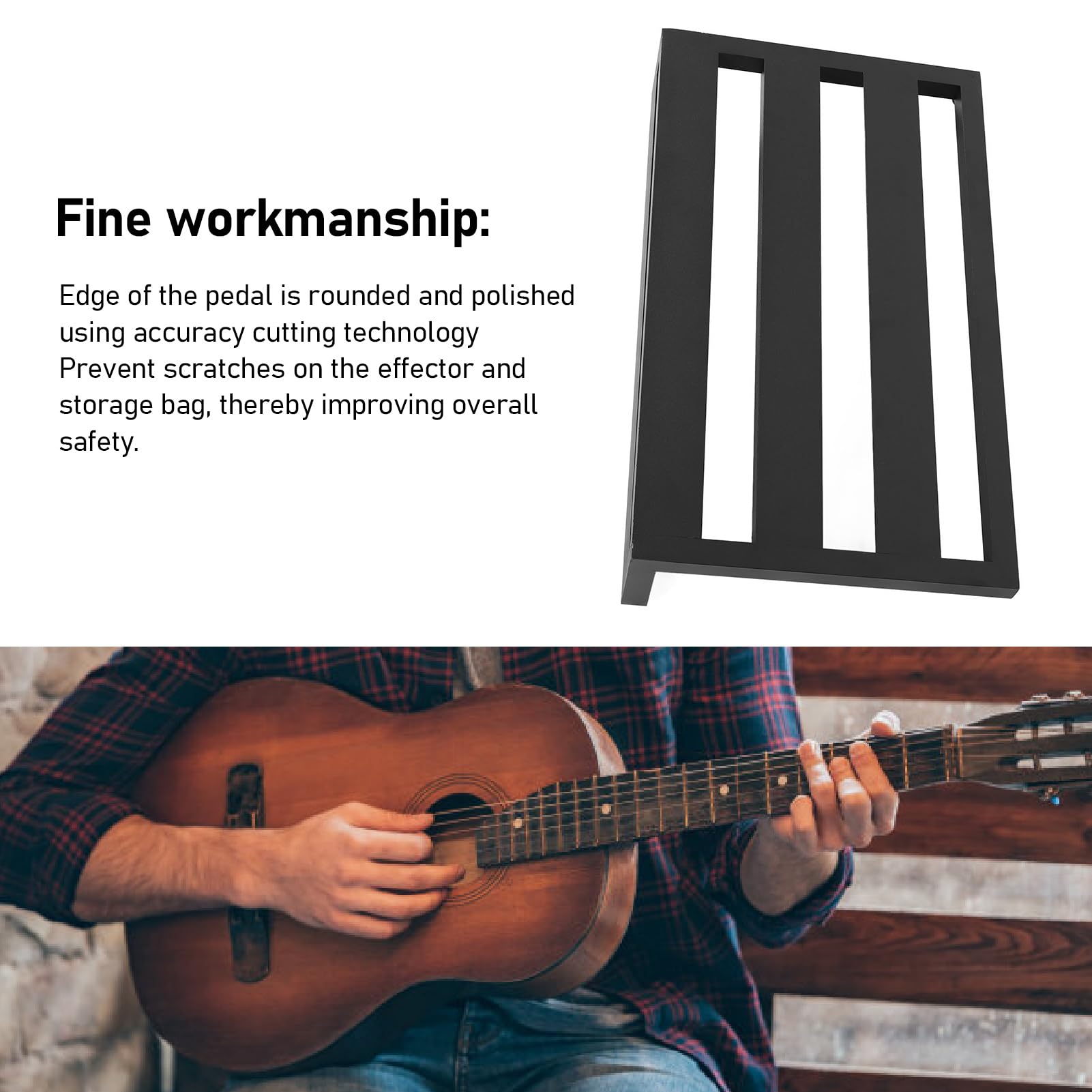Pedaliera per Effetti per Chitarra Elettrica Pedaliera per Chitarra in Lega di Alluminio Fissaggio Portatile per Traccia Antiscivolo per Principianti o Musicisti Professionisti