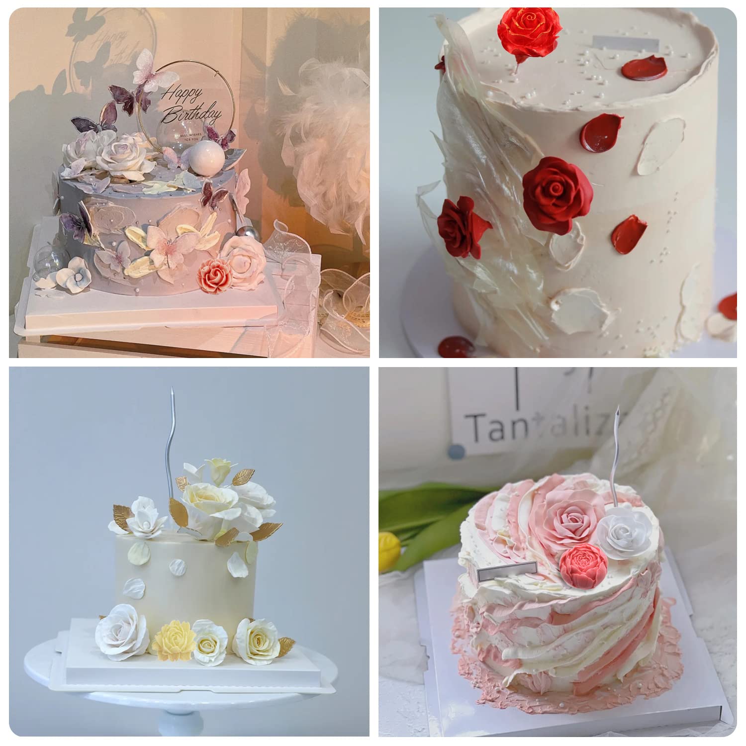 ZiXiang Molde de silicona 3D para jabón, diseño de flores de rosa, molde de silicona para fondant, molde de resina para decoración de pasteles, chocolate, caramelos, arcilla polimérica, pasta de goma