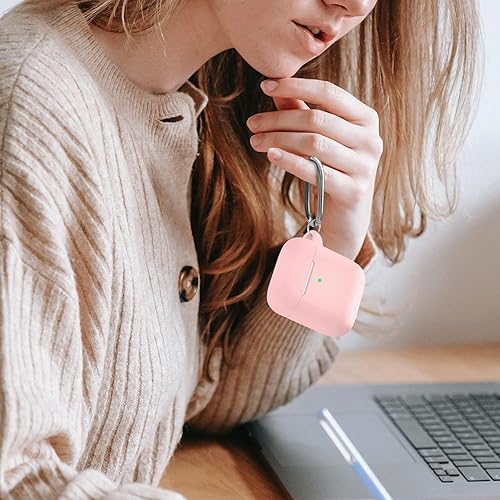 Miniatura 7 de Funda protectora de silicona suave con hebilla para AirPods, viene con bolígrafo limpio, para mujeres y hombres, compatible con Apple AirPods de 2