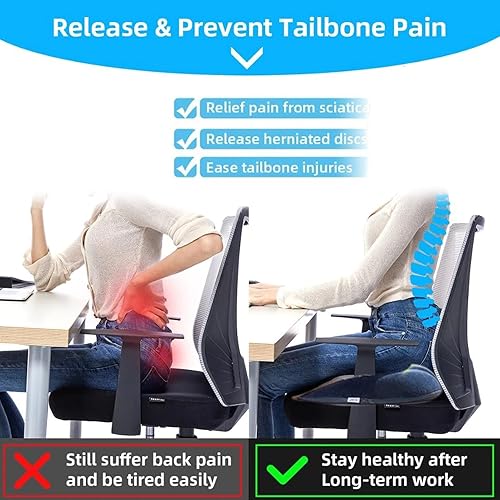 Miniatura 6 de Cojín de asiento de almohada de dona diseño ortopédico almohada de espuma viscoelástica tratamiento de hemorroides cojín de coxis para próstata