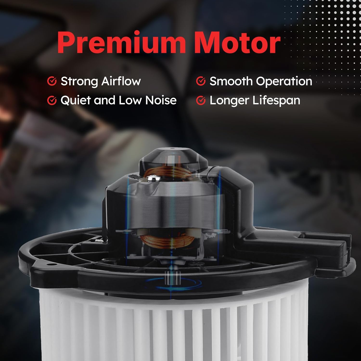 700060 HVAC Heater Blower Motor Assembly with Fan Cage for 2000 2001 2002 2003 2004 2005 2006 Tundra Pickup Replaces# 615-58482, 871030C010, TO3126113