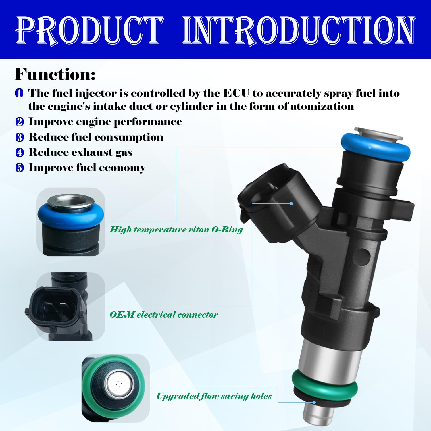 Set Of 4 A-Premium Fuel Injectors - Fits Nissan Altima, Sentra, Rogue (2007-2015, 2.5L) - Replaces OEM #0280158130