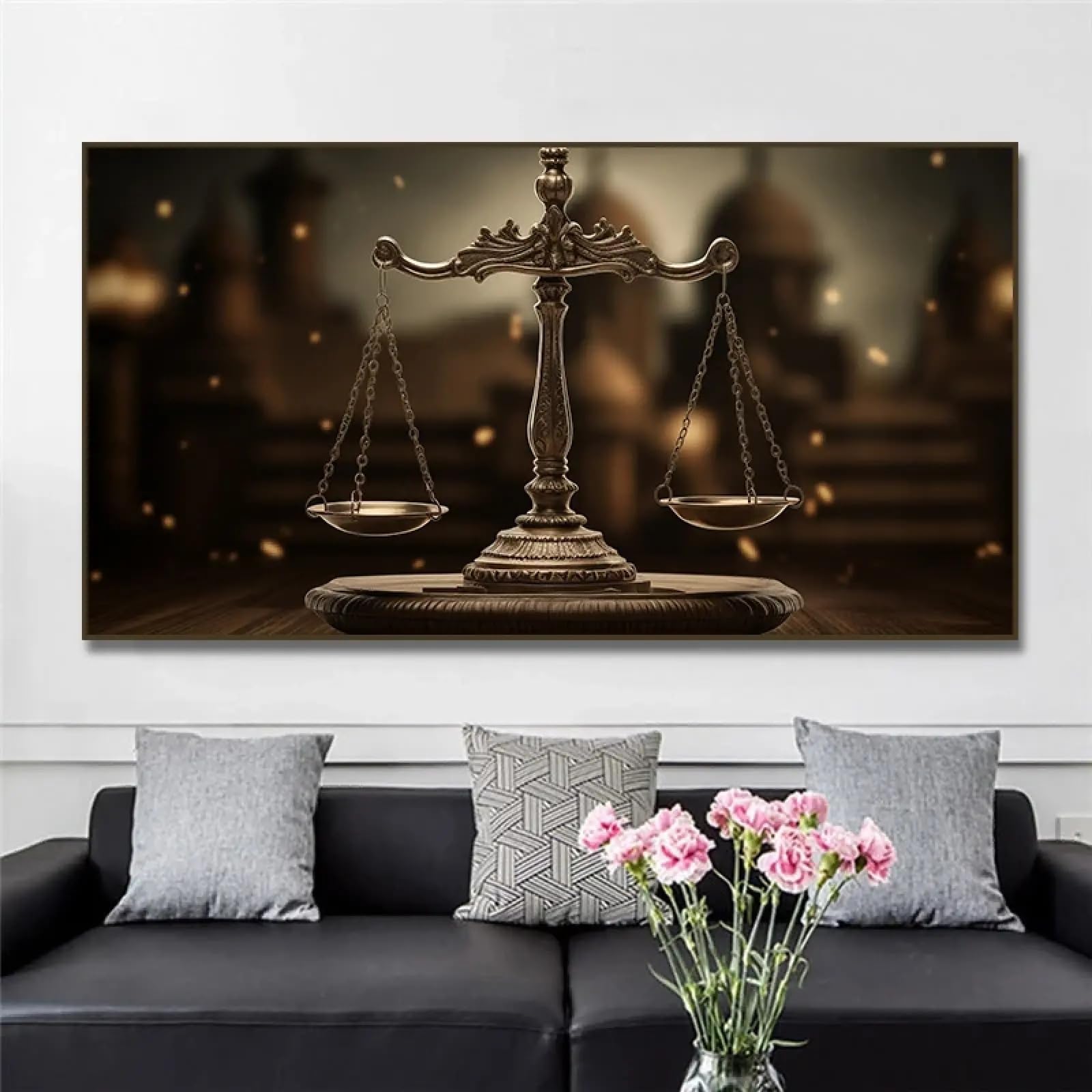 Peinture sur toile justice 90x180 cm pour sublimer un grand salon - 6