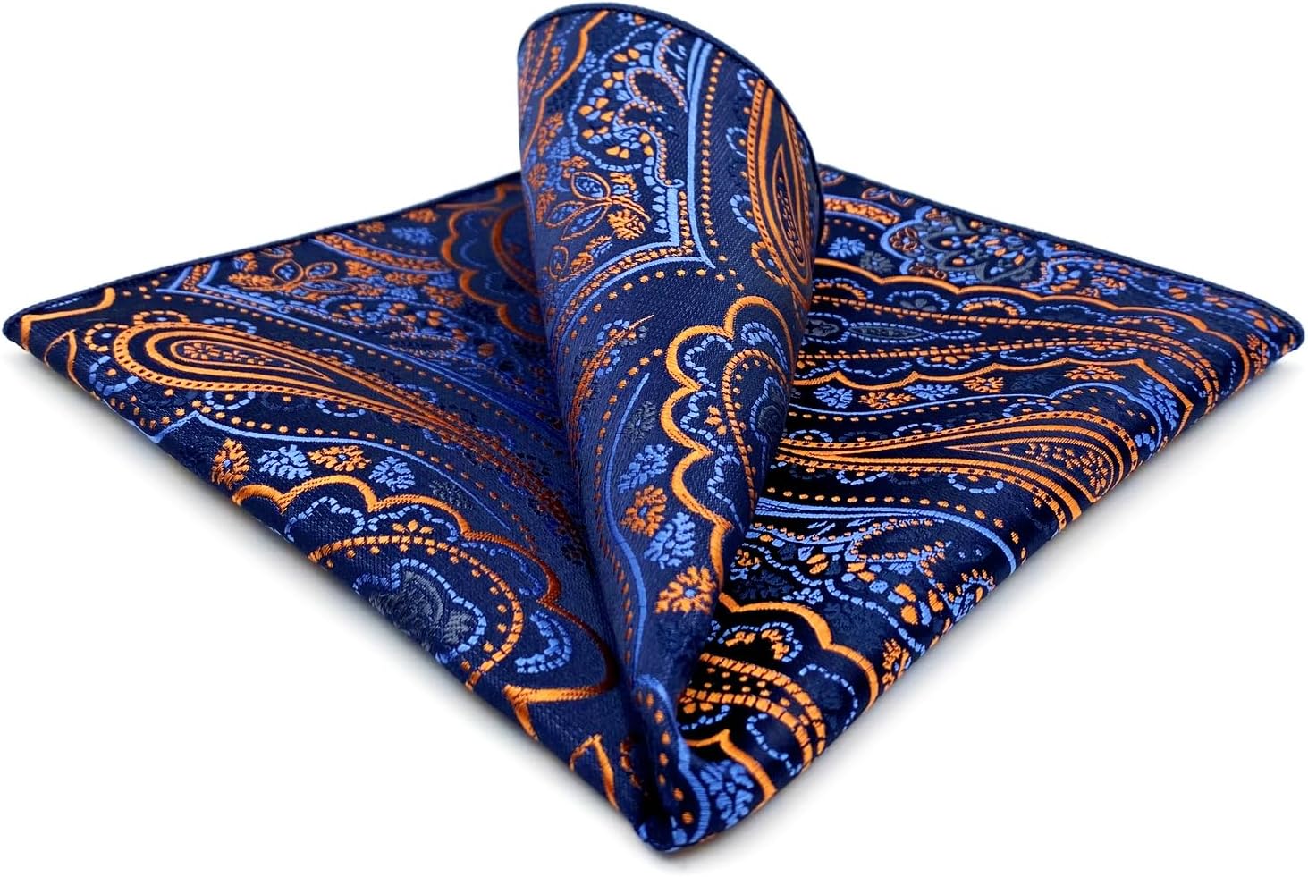 Fazzoletto Da Taschino Uomo S&W Paisley - Taglia XL, 32x32cm, Seta Per Look Elegante - Foto 4