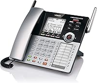 Vista 3 de VTech CM18445 Consola principal DECT 6.0 Teléfonos fijos de oficina de 4 líneas expandibles para pequeñas empresas con sistema contestador, teléfono