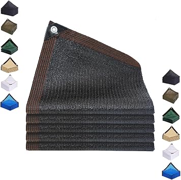 Shade Cloth 90% Shade Cover Sunscreen Net, 5ft 15ft 25ft 35ft 45ft 50ft Shade Netting,Shade Mesh Tarp for Garden Pergola Patio, Rectangular Shade Sail, CanopyBlack,10x25ft