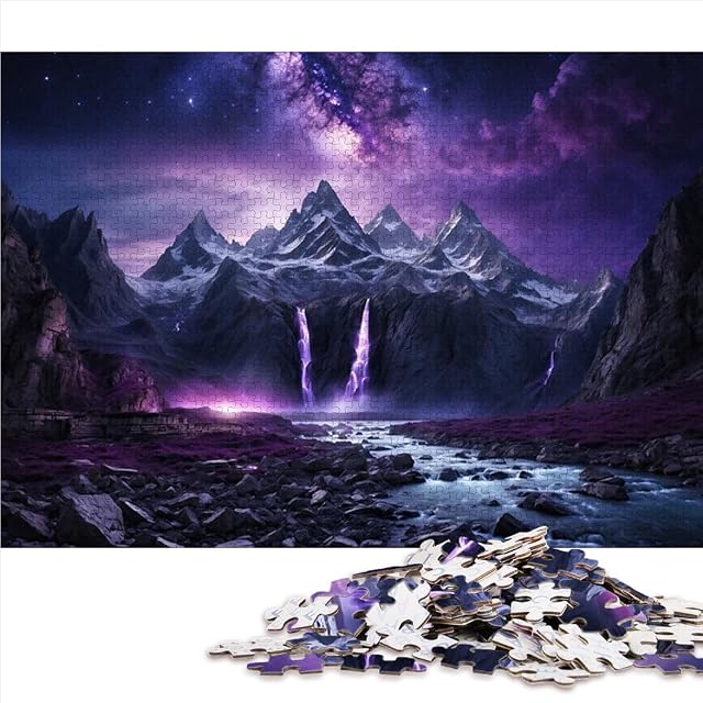 Foto 2 de 8 de Paisaje de montaña Violeta Rompecabezas de 1000 Piezas para Adultos Juegos Divertidos para la Familia Toda…