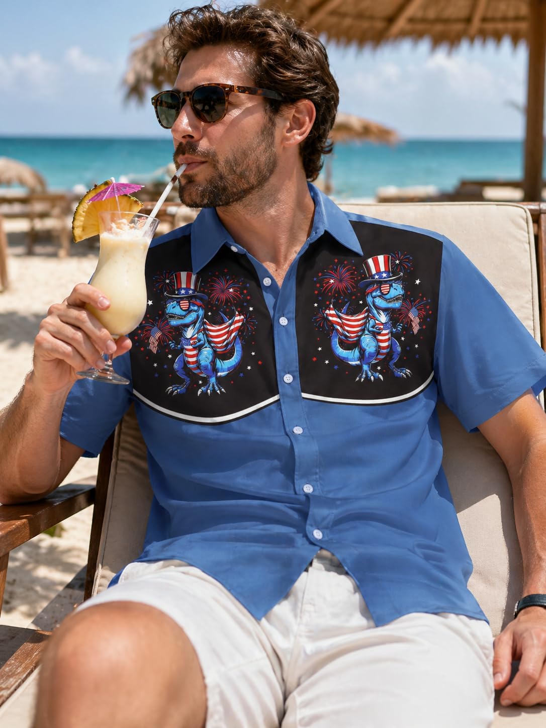 Men's Hawaiian Shirt Short Sleeves Printed Button Down Funny Hawaiian Shirts for Men Beach Casual Shirts