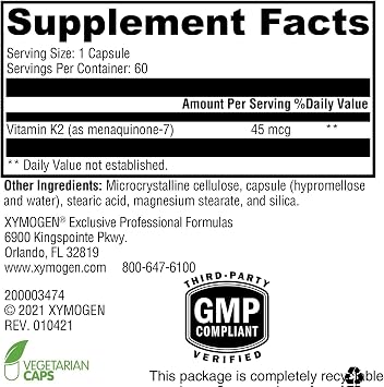 XYMOGEN K2-45, 60 Capsules