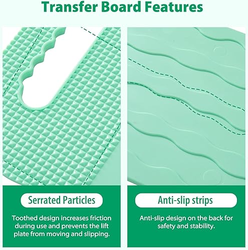Miniatura 4 de Tabla de transferencia con hoja deslizante (28 x 28 pulgadas), dispositivo de asistencia deslizante para traslados o personas mayores de silla de