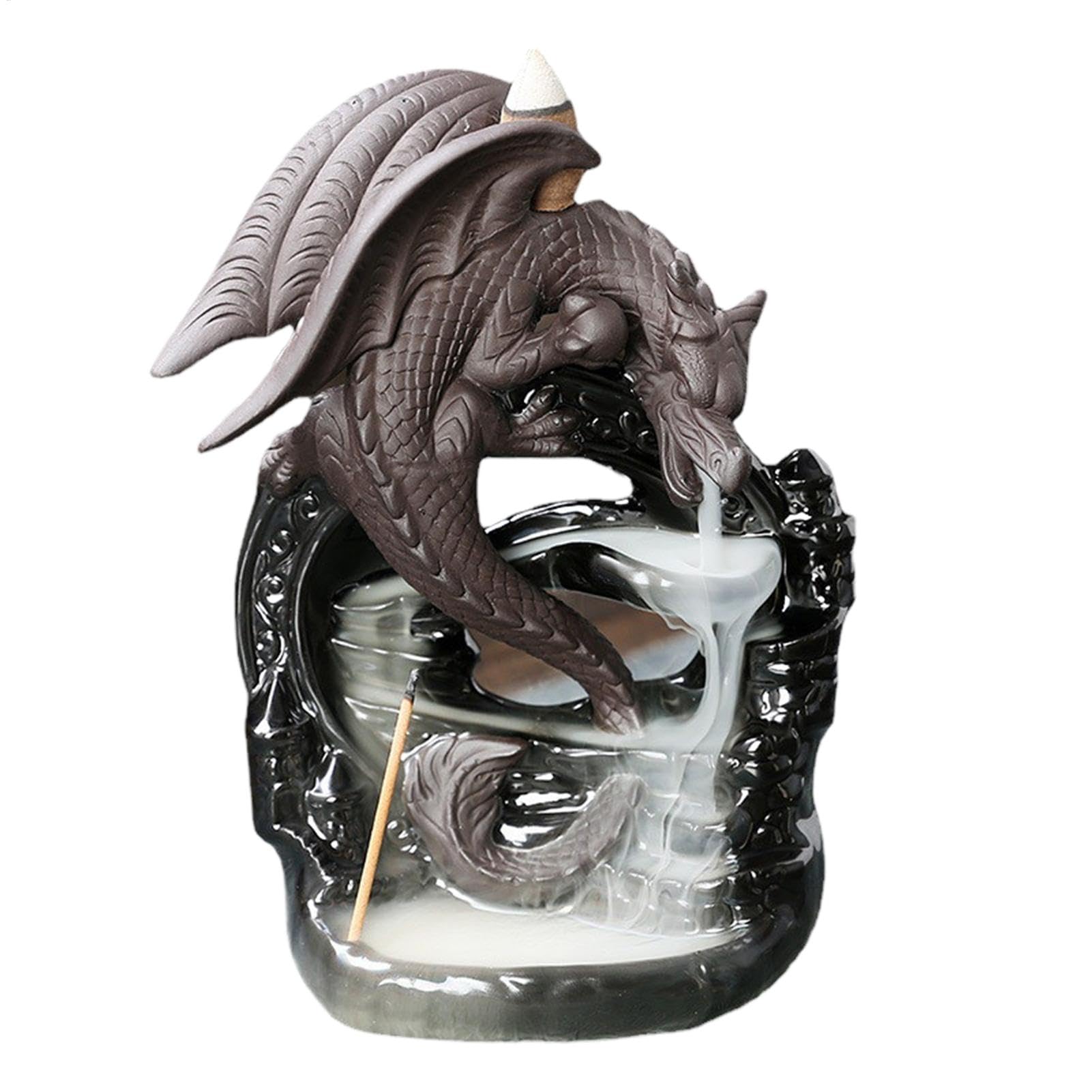 Encens à refoulement en céramique avec brûleur d'encens dragon