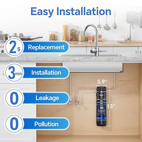 Miniatura 5 de Stokk Filtro de agua para debajo del fregadero, reduce el plomo, el cloro, el mal sabor y el olor, sistemas de filtro de agua debajo del mostrador,