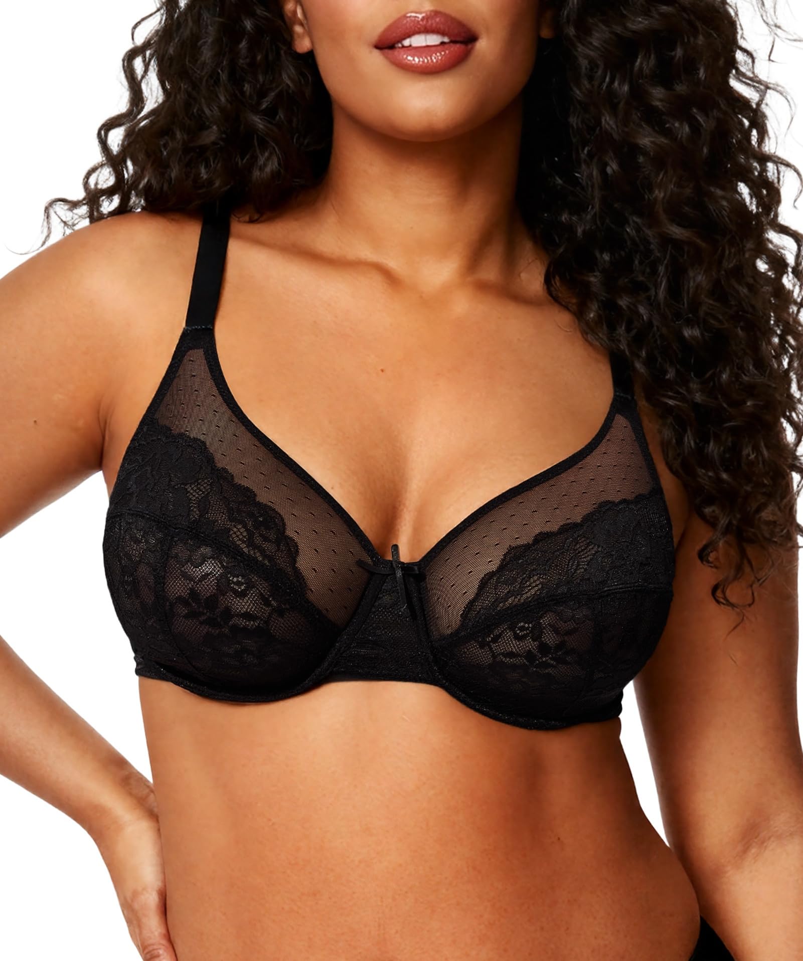OEAK Womens Minimizer Bras Underwire Full Coverage Bra Plus Size Unlined Lace Bralette Lifting Tshirt Bras for Large
