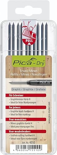 PICA Paquete de cables de recarga en seco, 10 carpinteros de grafito de dureza especial 4050
