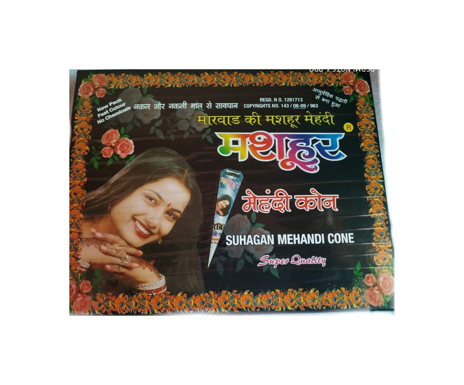 MASHOOR ( DEVICE OF WOMAN WITH MAHENDI ON HANDS ) Mehandi Cone- Pack of 12 Cones-picture-30