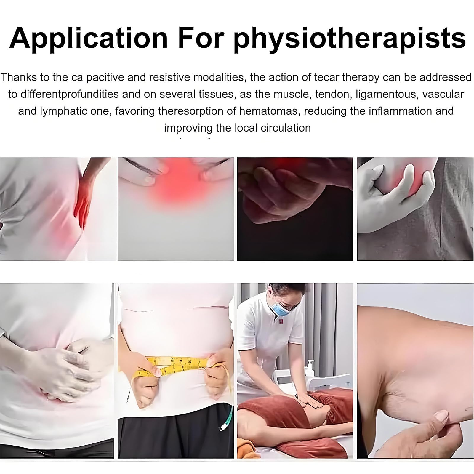 Apparecchio Fisioterapico Tecar 448khz,Dispositivo Trasferimento Energia RF Monopolare,Cura Profonda dei Tessuti,Sollievo Dolori Cronici per Uso Domestico E Commerciale