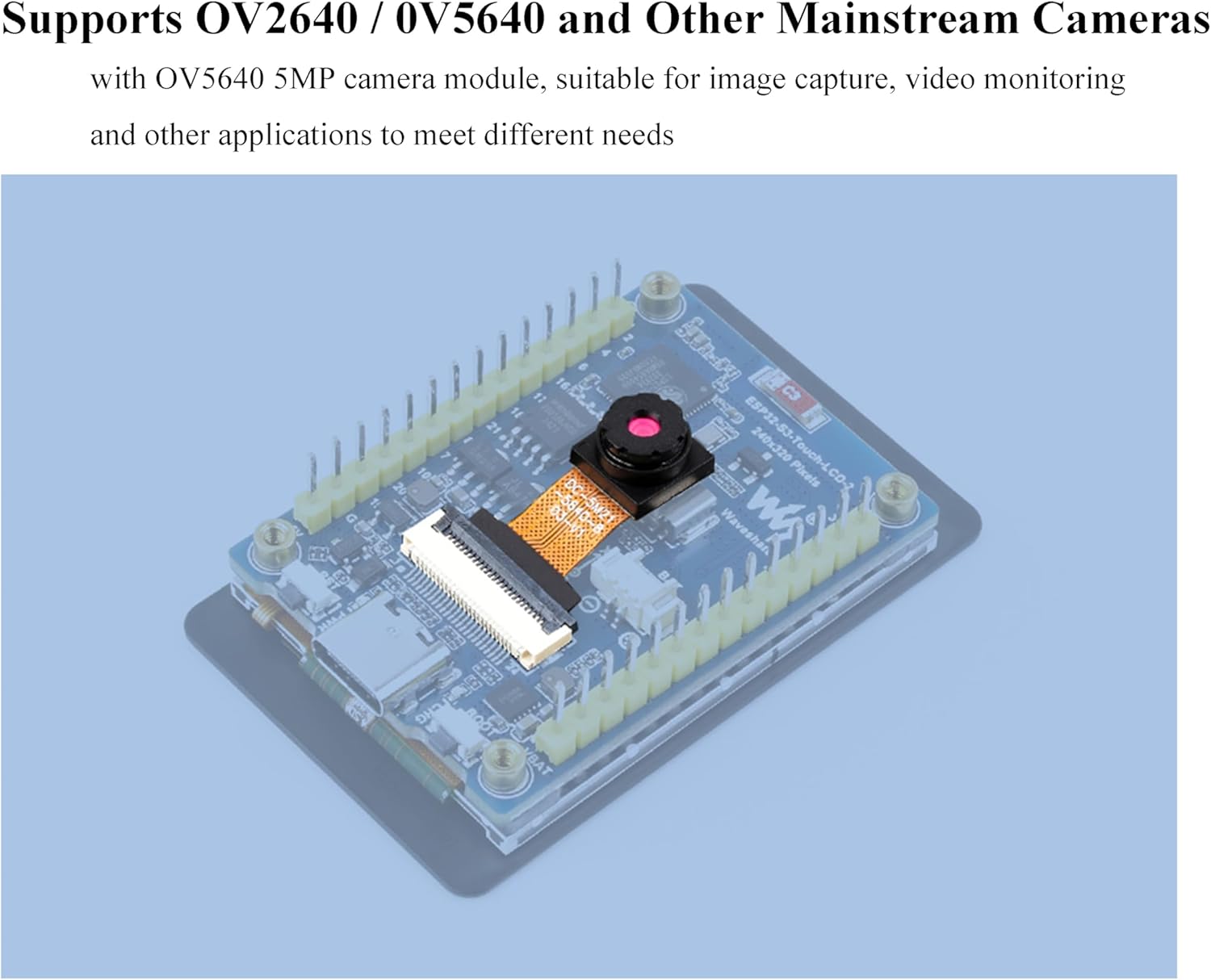 ESP32-S3 2inch Capacitive Touch Display Development Board, 240×320 Pixels, IPS Panel, 32-bit LX7 Dual-core Processor, Supports WiFi & Bluetooth, ESP32 with Display, Comes with OV560 Camera