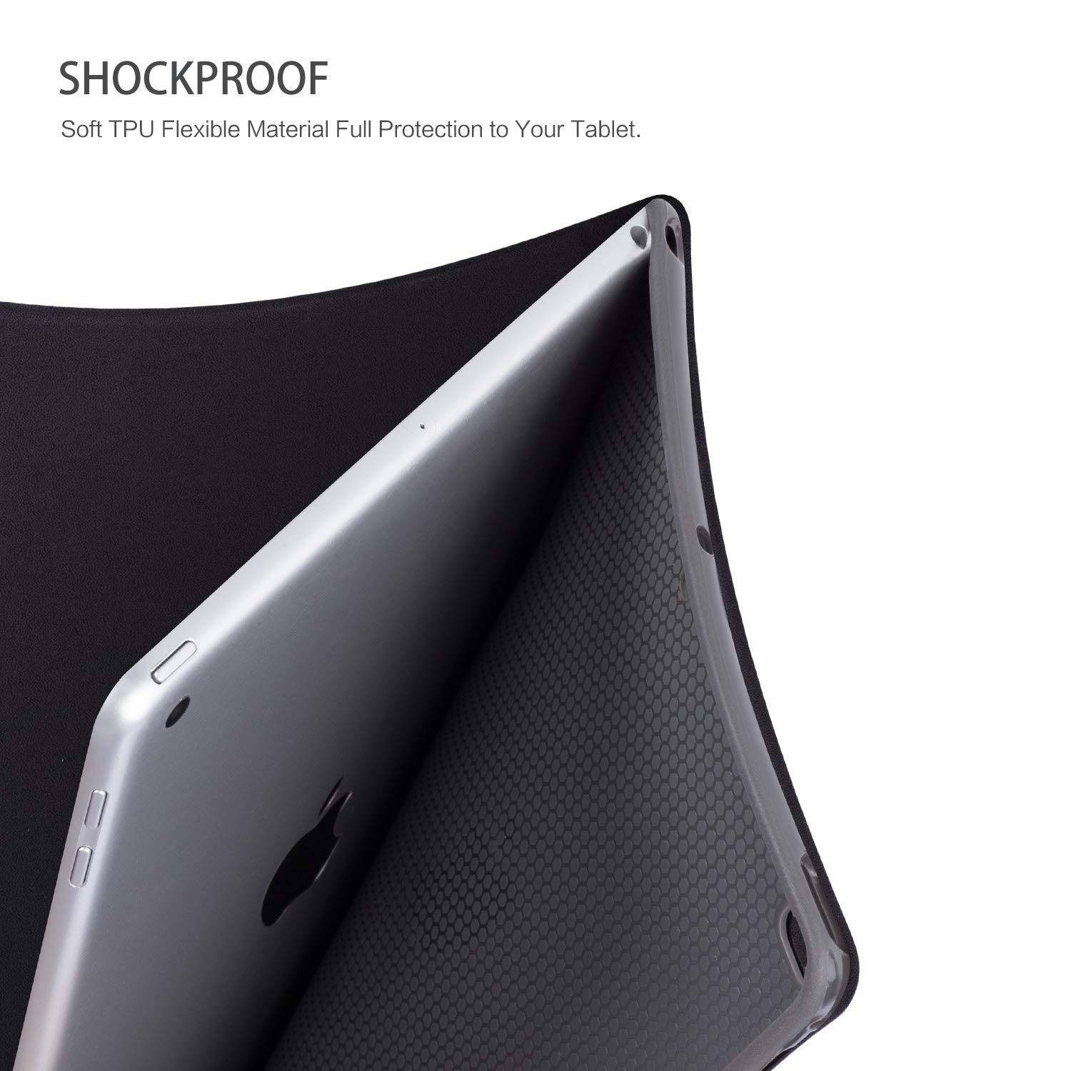 CASZONE IPad-Hülle Für IPad 9,7 Zoll (Air/Air2/Pro/5./6. Gen) Mit Stifthalter & Glitzer – Rosa, TPU, Automatische Sleep/Wake