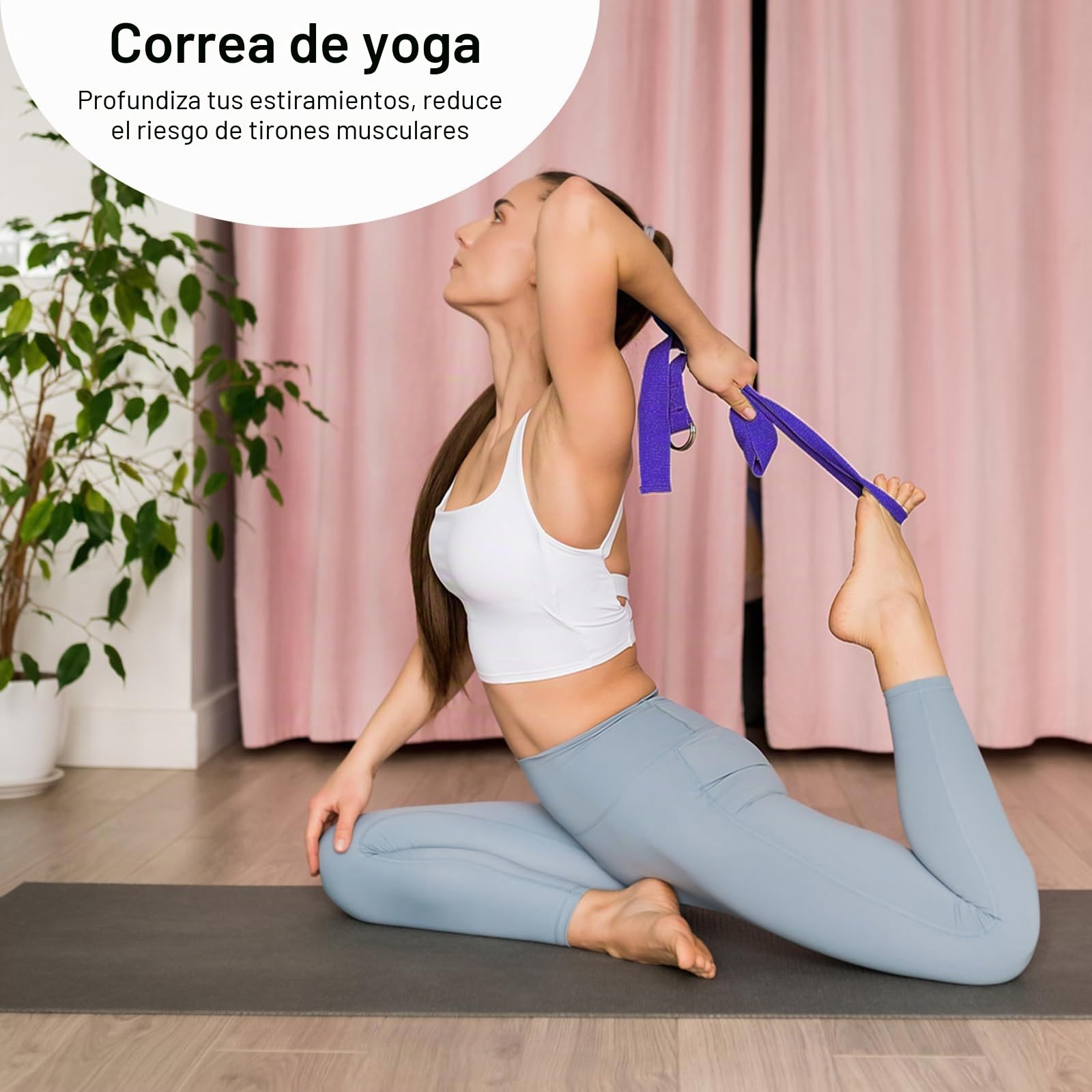 2 bloques de yoga y correas de yoga, bloques de espuma EVA de alta densidad, ladrillos antideslizantes para yoga con correa de 6 pies, kit de bloques de yoga sin látex, 23 x 15 cm