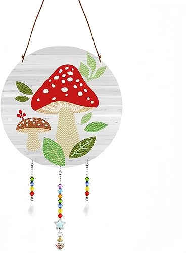 Miniatura 1 de Kit de pintura de diamante 5D, 7.5 pulgadas, pintura de diamantes de 7.5 pulgadas, campanilla de viento, decoración de puerta de pared colgante de
