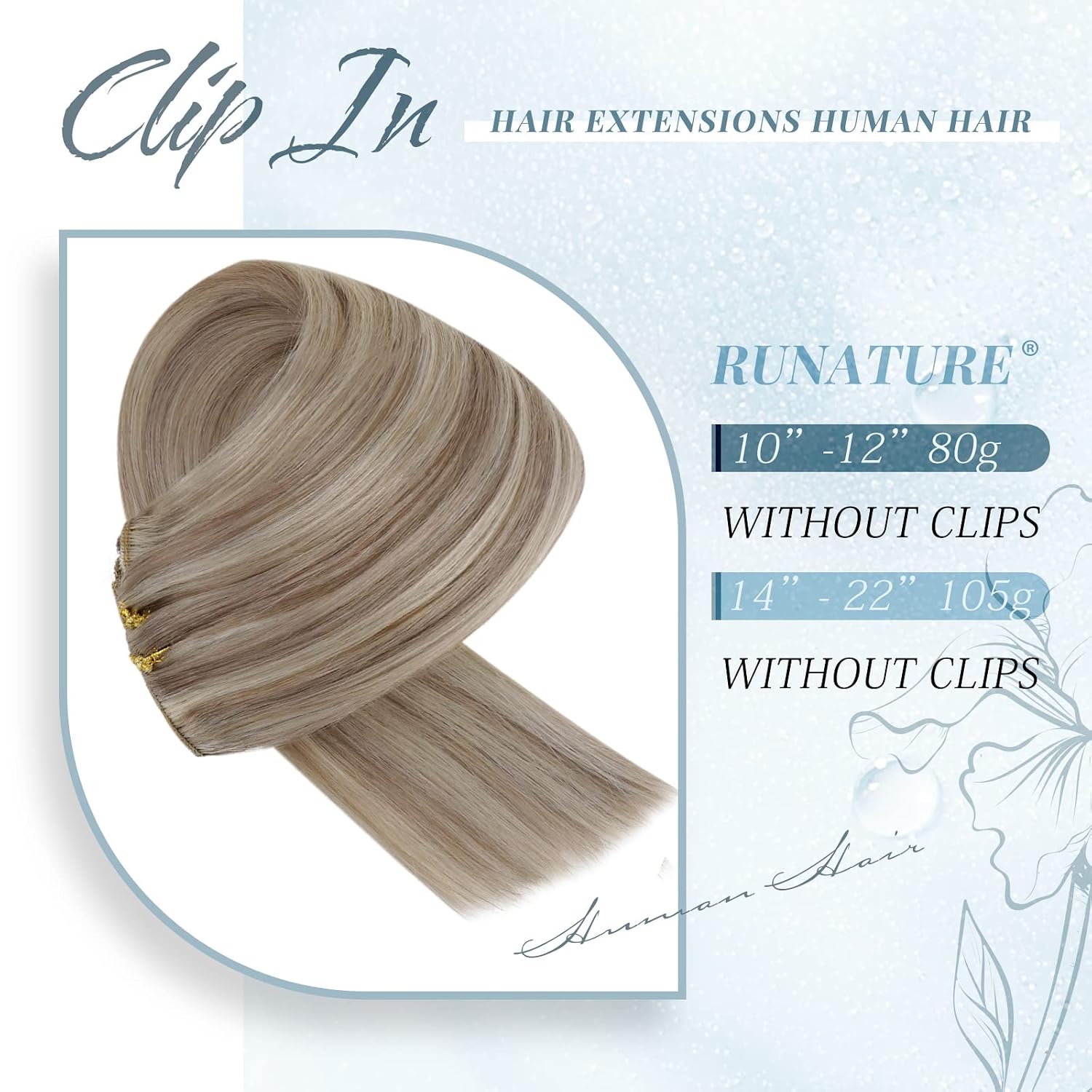 Great Deals: Clip in Hair Extensions Real Human Hair Ash Brown Highlight Platinum Blonde 18 Inch 105g and Tape in Hair Extensions Skin Weft Human Hair Tape in Extensions 18 Inch 50g/20pcs