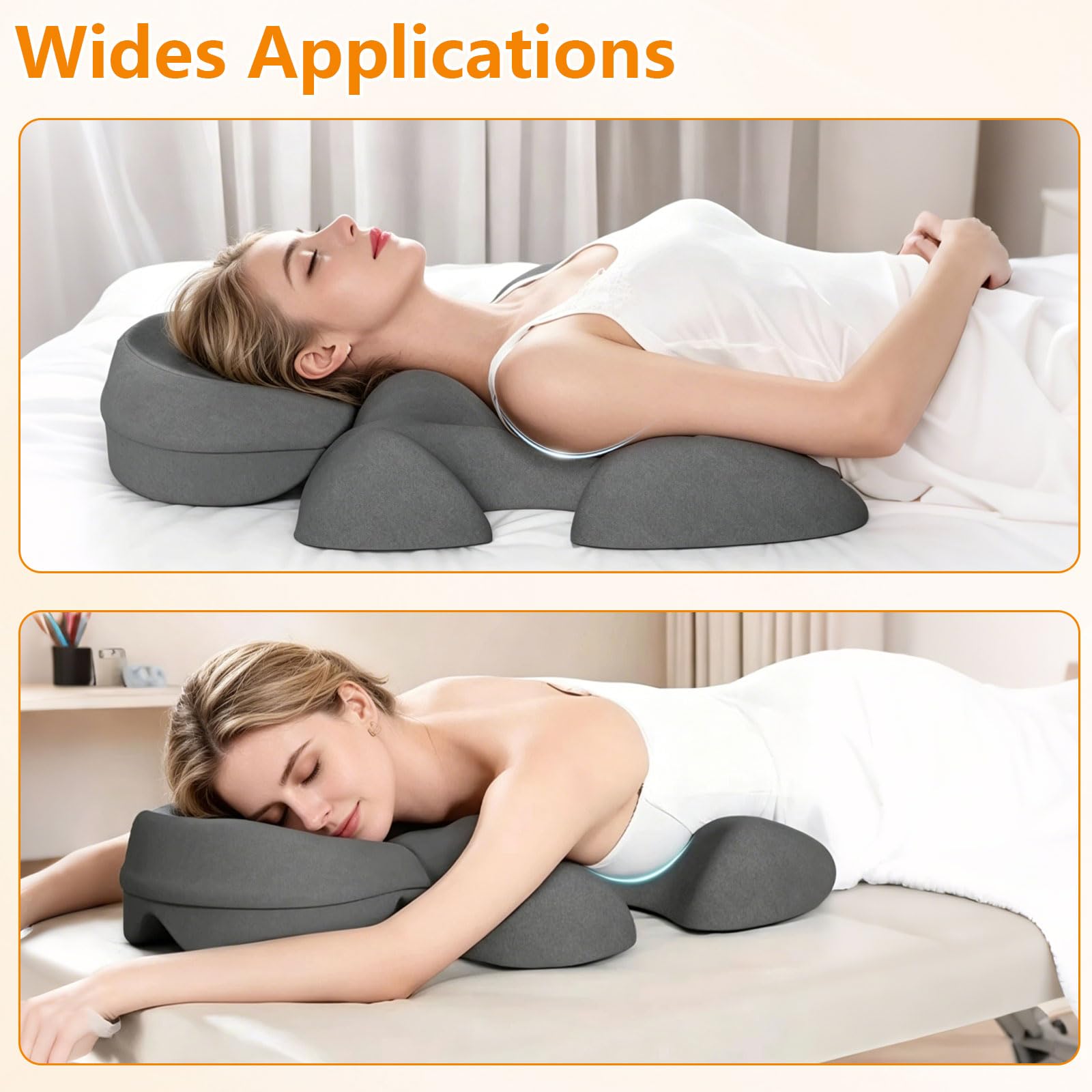 Juego de cojines de masaje para el pecho y la cara, espuma viscoelástica con parte inferior antideslizante, transpirable, funda extraíble y lavable, cojín de apoyo para el pecho para SPA, salón de