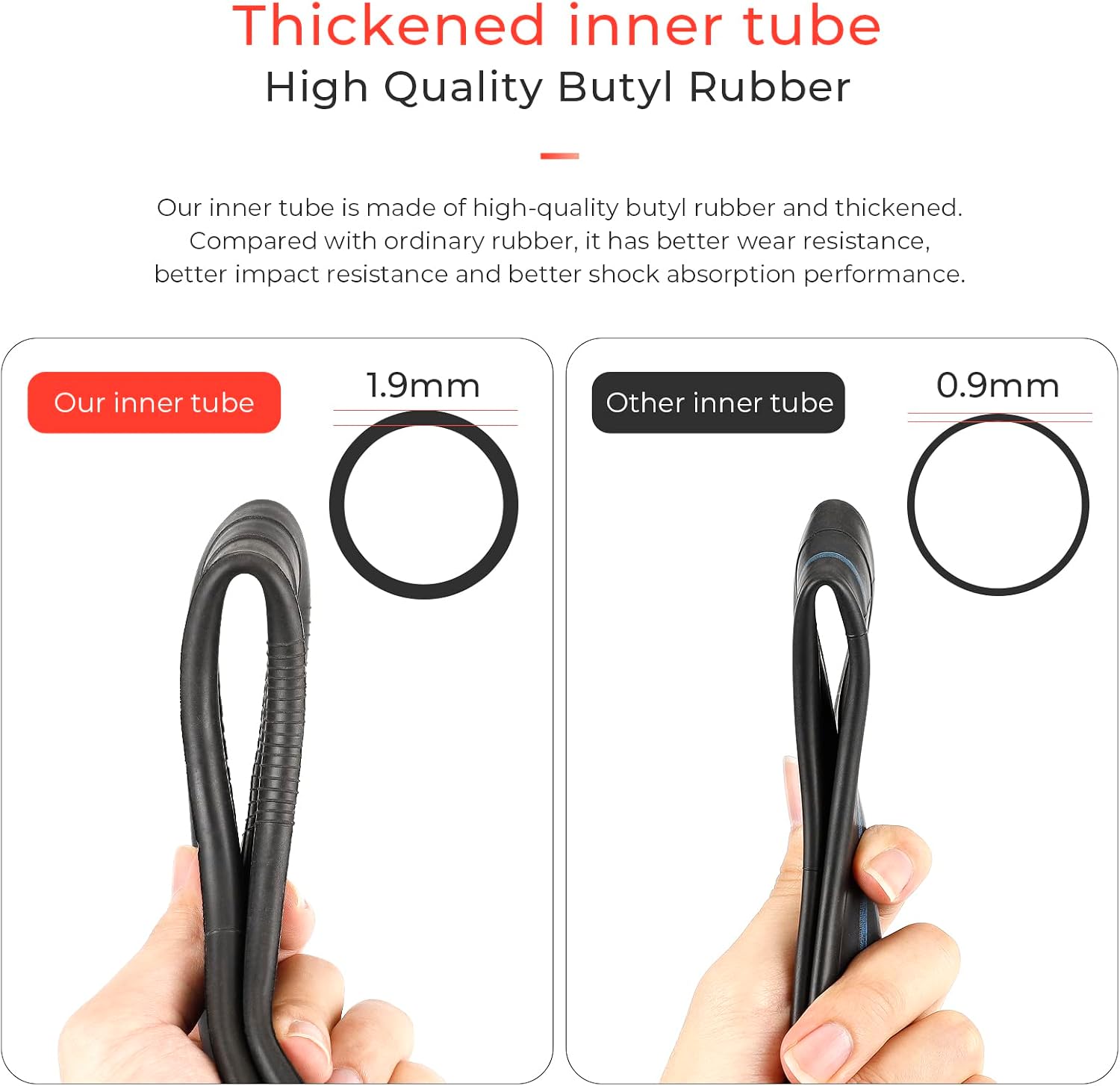 (2-Pack) 10x2 10x2.125 10x2.5 Replacement Inner Tubes with 90 Degree for Nanrobot D4+ D5+ D6+ Scooter Trike Strollers