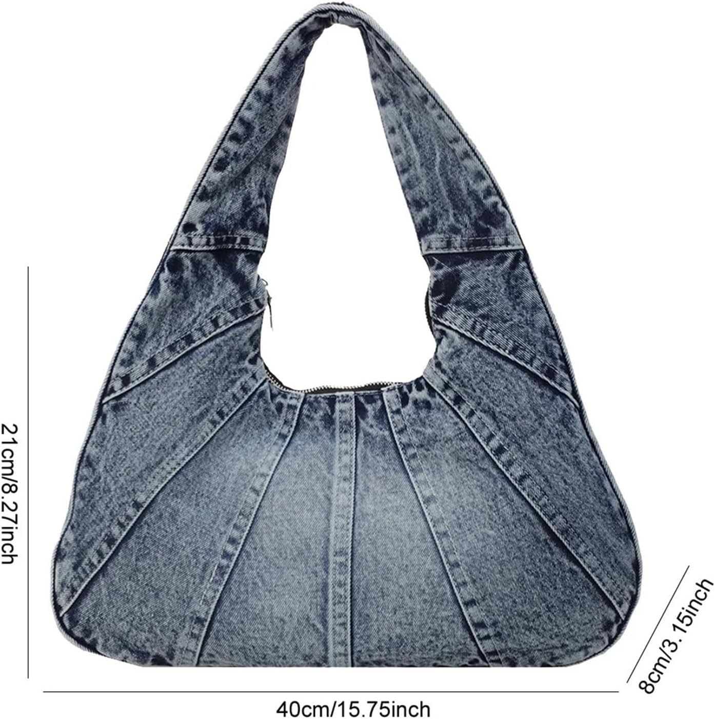 Borsa Jeans Donna Borsa in denim hobo in da donna con cerniera pochette sotto ascella for shopping viaggio di lavoro
