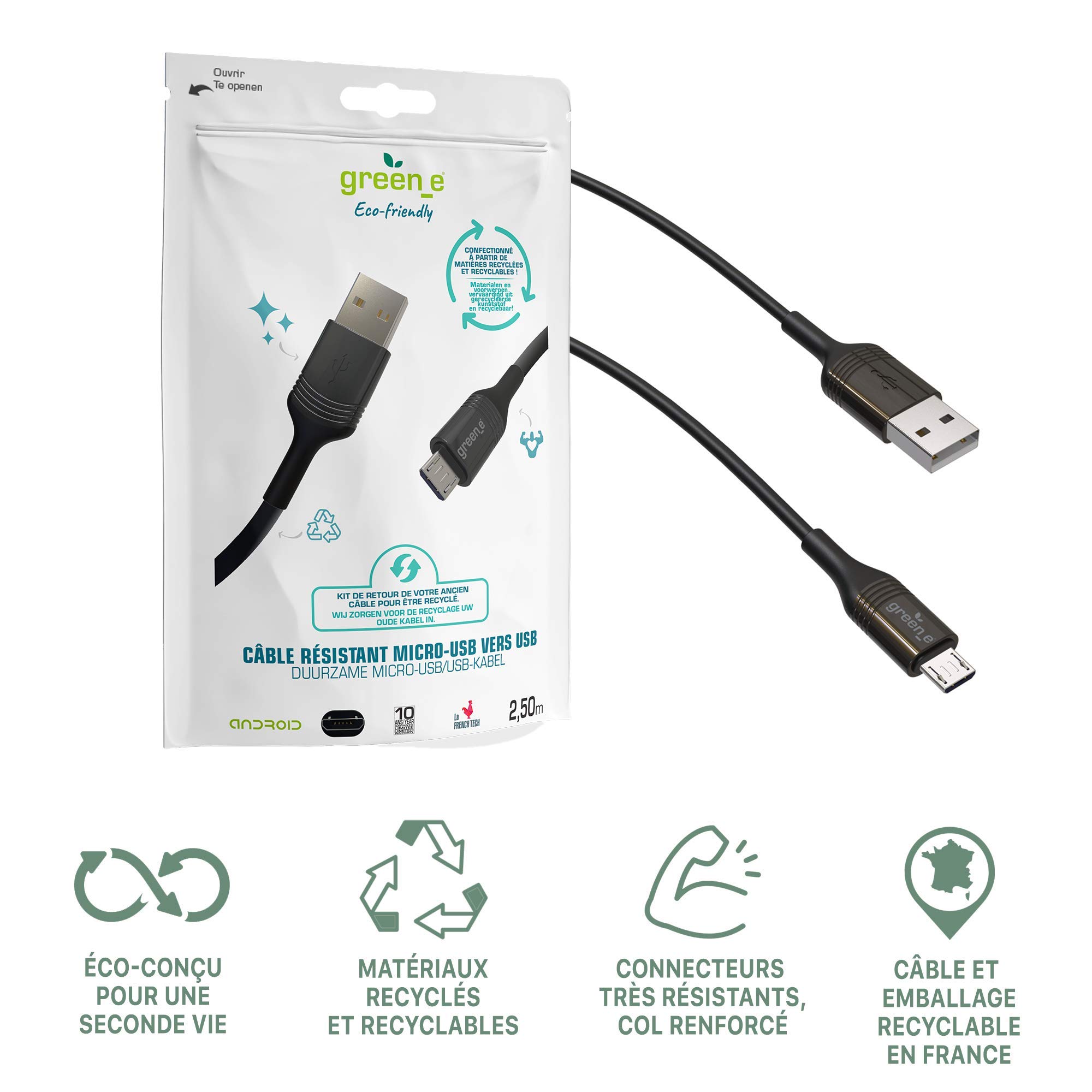 DeLOCK USB micro-B 0.6m cavo USB 0,6 m Micro-USB B Nero