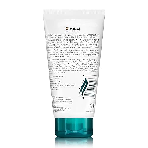 Miniatura 2 de Himalaya Exfoliante purificador de neem con neem y albaricoque, para pieles normales a grasas, libre de parabenos, SLS y ftalatos, probado