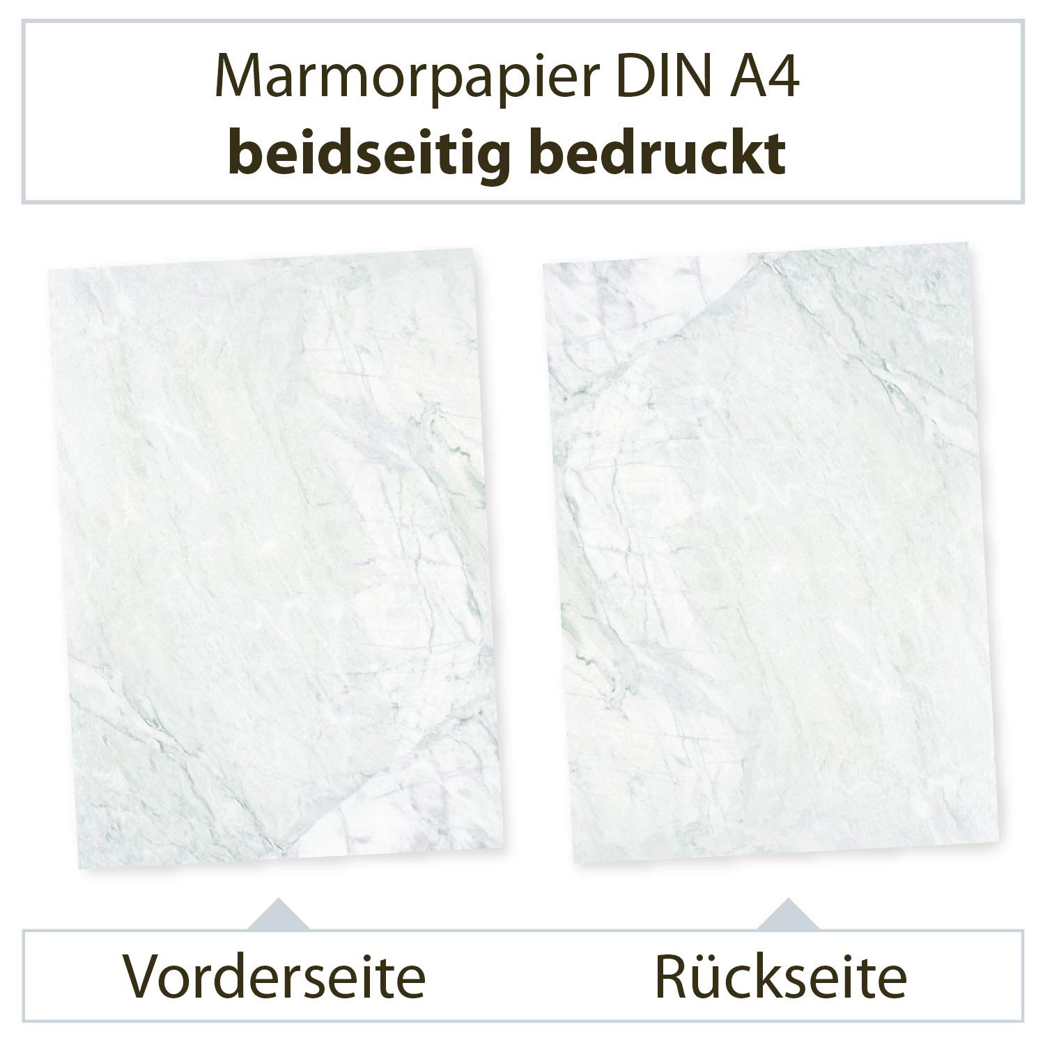 TATMOTIVE 48-0500 Marmor DIN A4 500 BLATT Briefpapier Grau-Blau