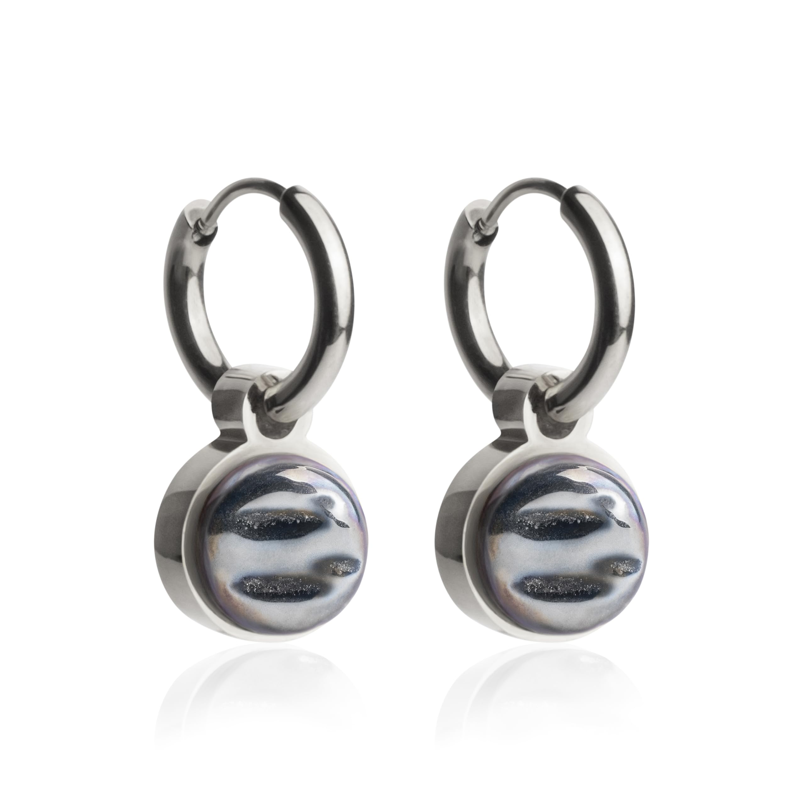 Kleine Creolen mit Anhänger • Edelstahl Ohrringe mit Charm zum Wechseln • nickelfrei & wasserfest • MIX AND MATCH • Ø 12 mm