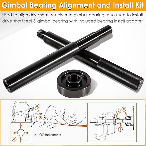 Miniatura 4 de Kit de alineación e instalación de rodamientos de cardán, juego de herramientas de alineación de motor de alta resistencia para Mercruiser Alpha 1