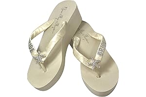 Silver Starfish Bride Glitter Flip Flop Sandals