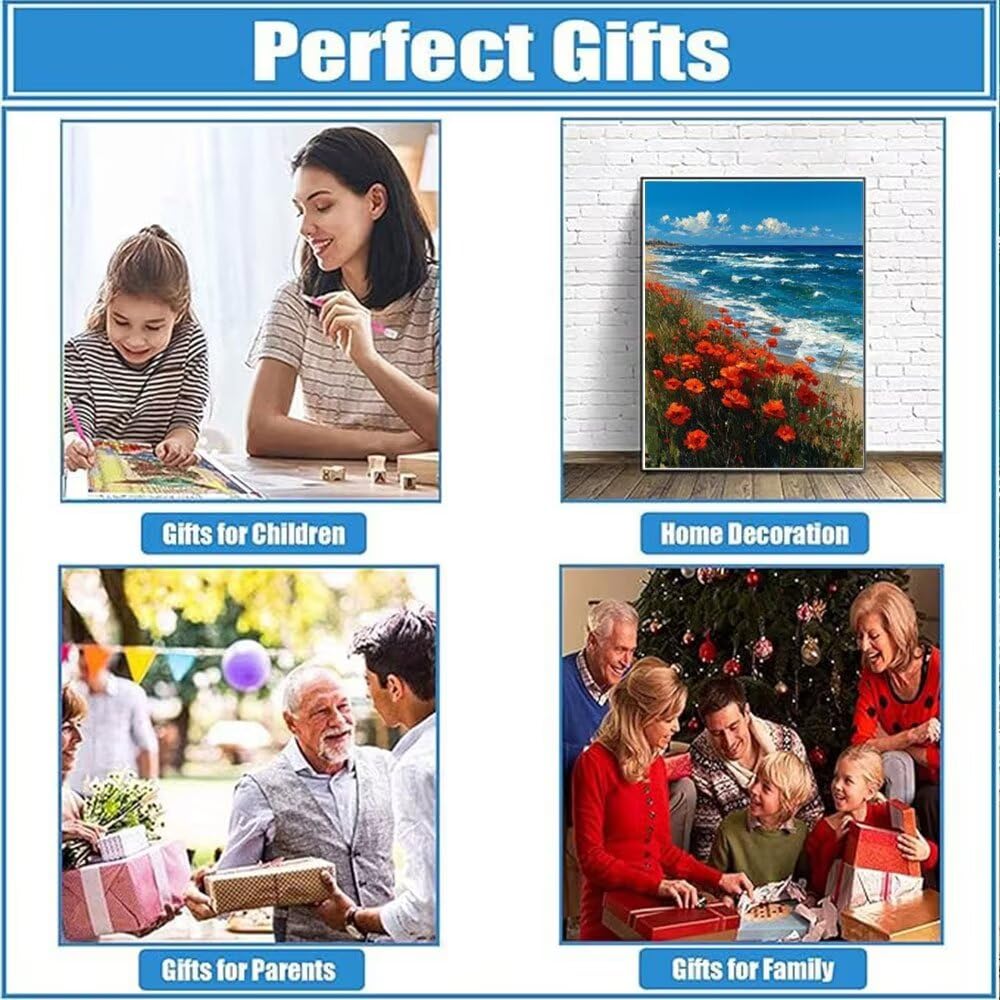 Krajobraz Plaża Kwiaty Diamentowe Malarstwo Zestawy Dorosłych, 5D Okrągłe Diamenty Malarstwo Dzieci Malarstwo, Diamant Art Haft Cross Stitch Obrazy, Mozaika Sztuka Do Dekoracji Ściany 70x90cm HJ8360