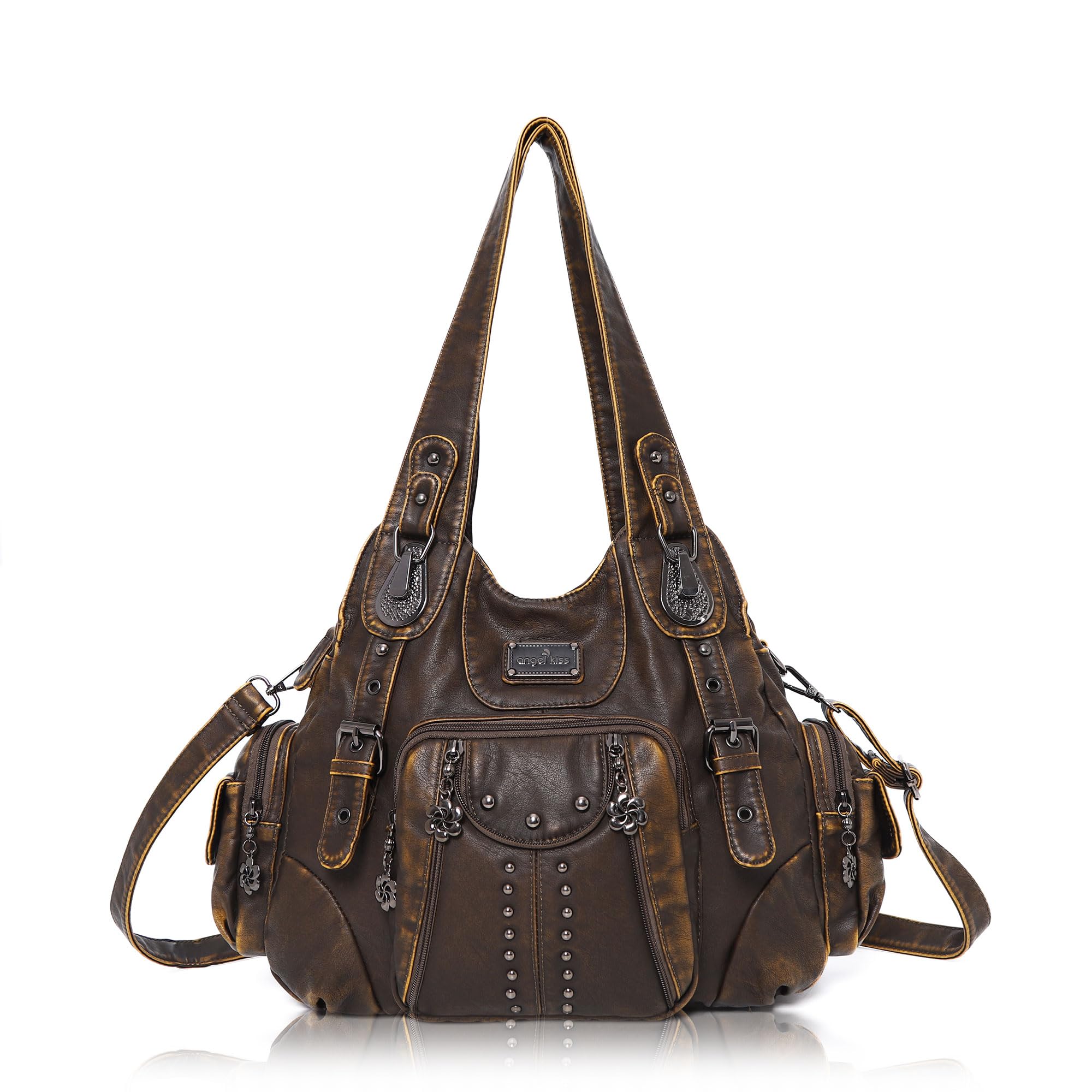 Angel Kiss Umhängetasche, Damen-Shopping-Umhängetasche, Damen-Einkaufstasche mit Rivet-Design, Damen-Einkaufstasche mit abnehmbarem Schultergurt