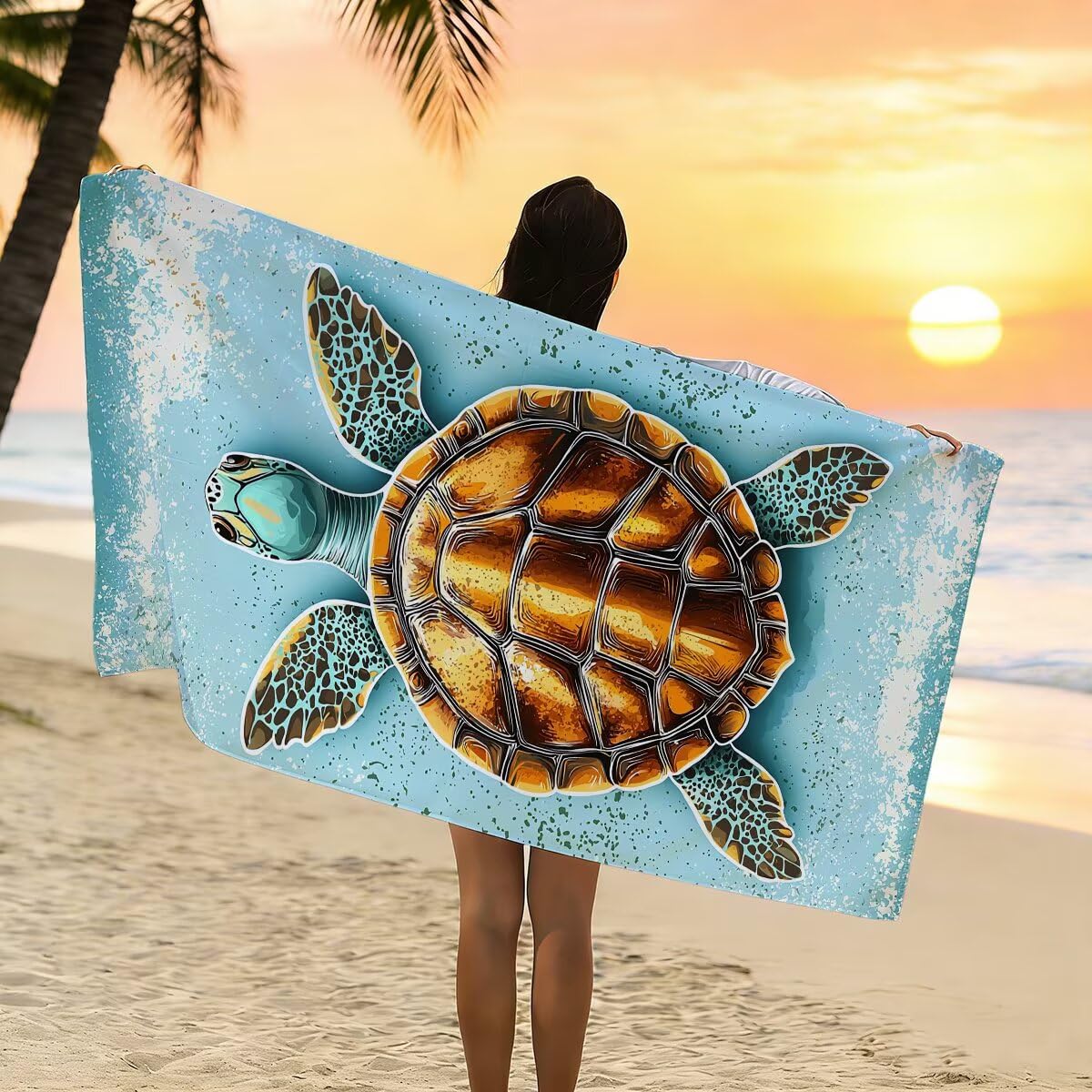 Serviette de Plage Serviette Microfibre, Drap de Bain 90x200cm 2PC, Séchage Rapide Grande Serviettes de Bain, Légères Anti Sable Drap de Plage Microfibre pour Sport Voyages Cadeau Homme (Animal) -4057
