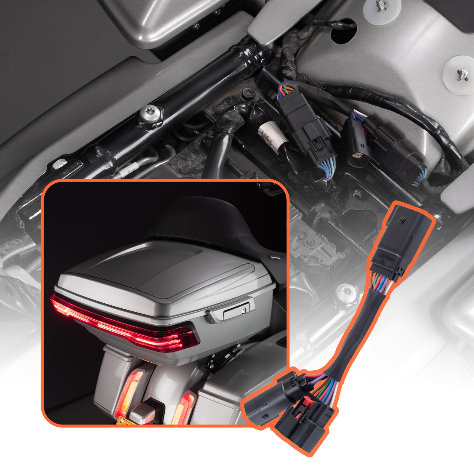 AdvanblackLED Tour Pack Light Brake Function Active Wire Harness Adapter for Add on Wrap-Around Tour Pack Light Bar Fit for 2023 121 CVO Road Glide/ST 2024 Street Glide