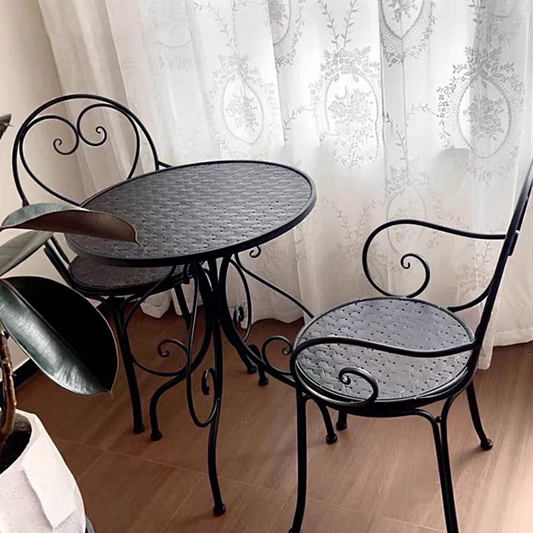 Set di 3 pezzi per balcone bistrot per 2 persone, salvaspazio, facile da pulire, ideale per patio, giardino e balcone