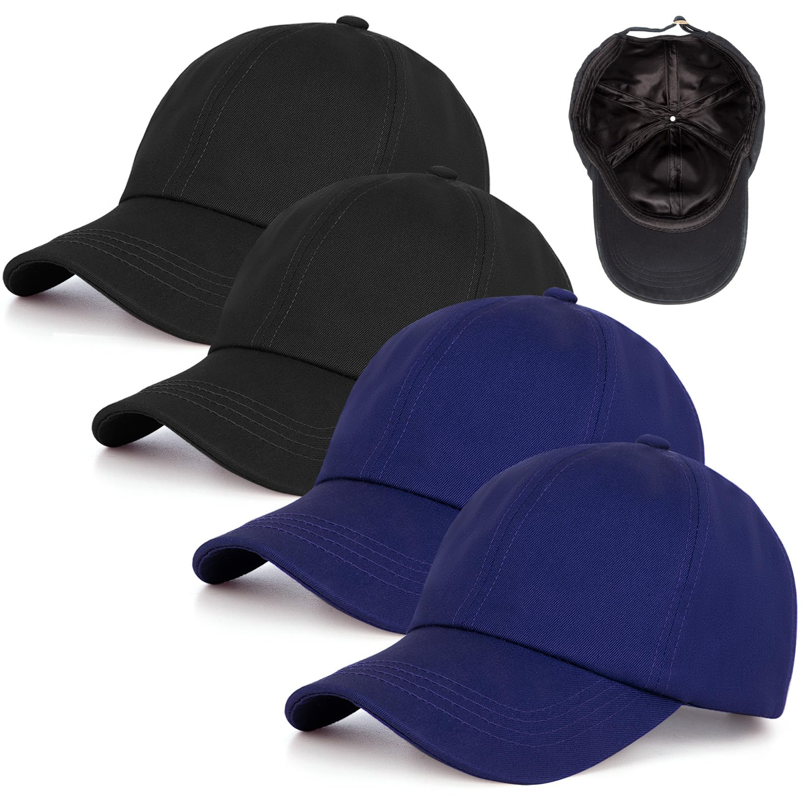 Baseball Cap Satin Lined Interior for Men and Women,Adjustable Baseball Cap Dad Golf Sun Hats