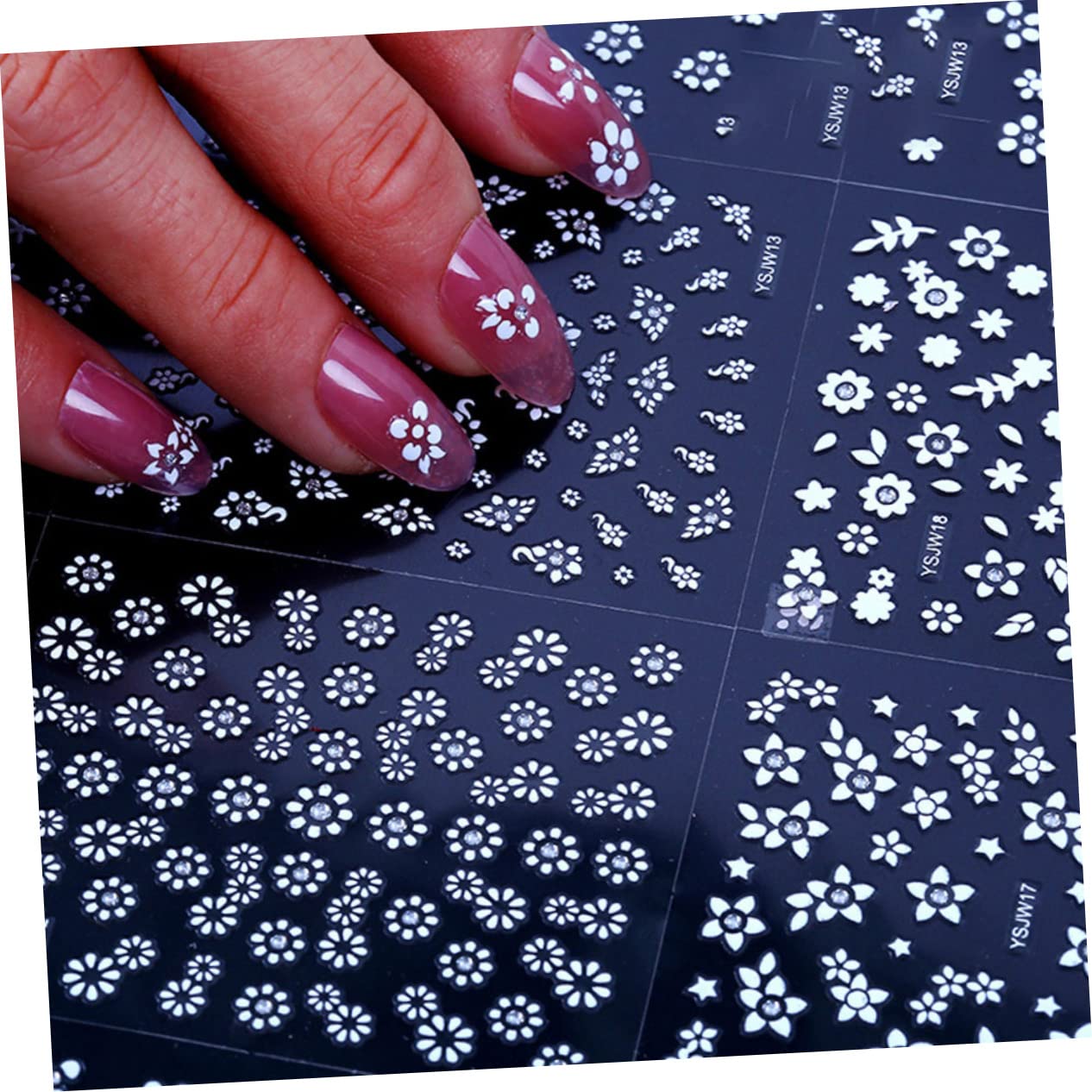 5 Set Adesivi Per Unghie Fiori Autoadesivi Decorazioni Nail Art Giapponesi Facili Applicare E Resistenti Per Manicure 30 Fogli*5