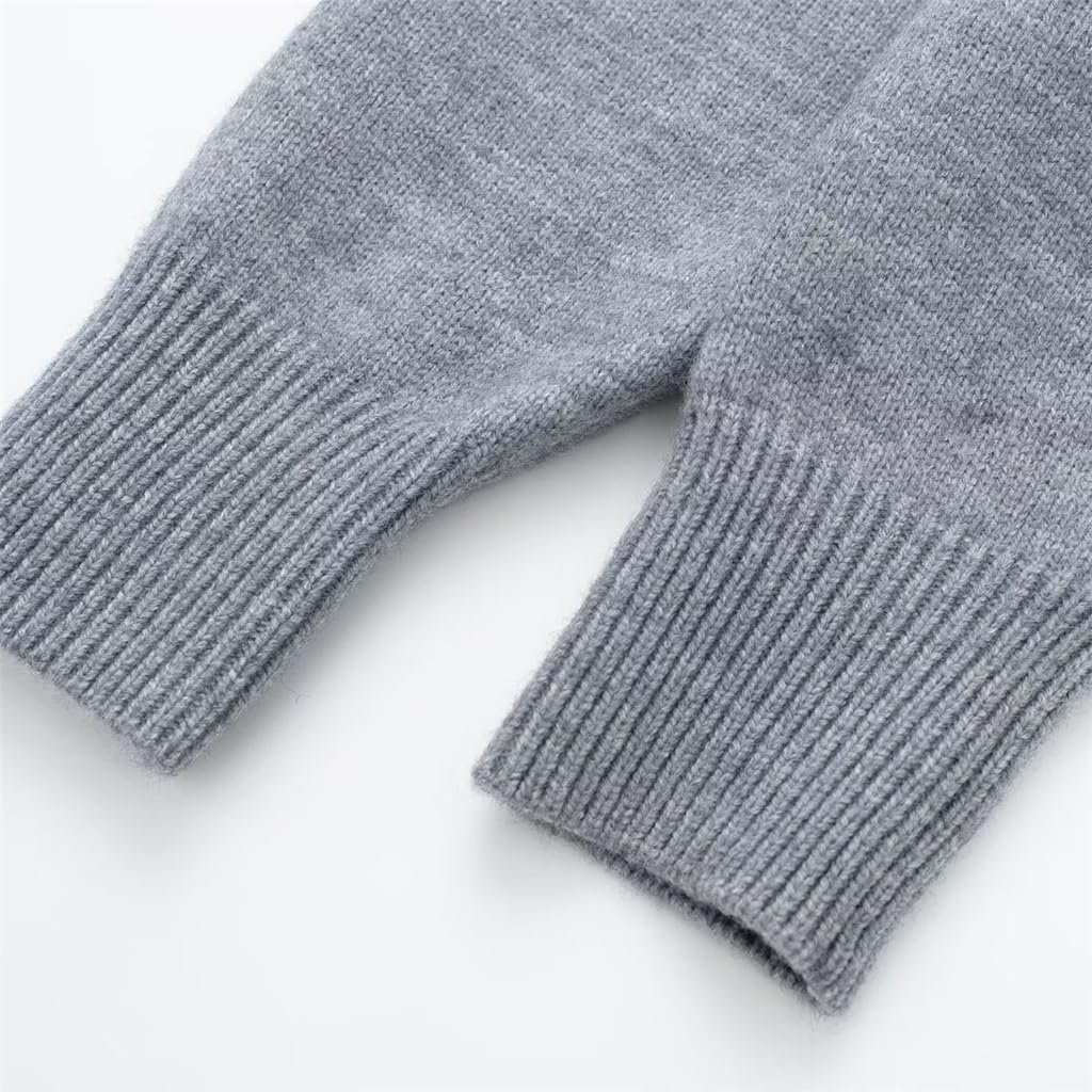 Spring Stand-up Collar Single-Breasted Decorative Short Knit Sweater Women's Jacket