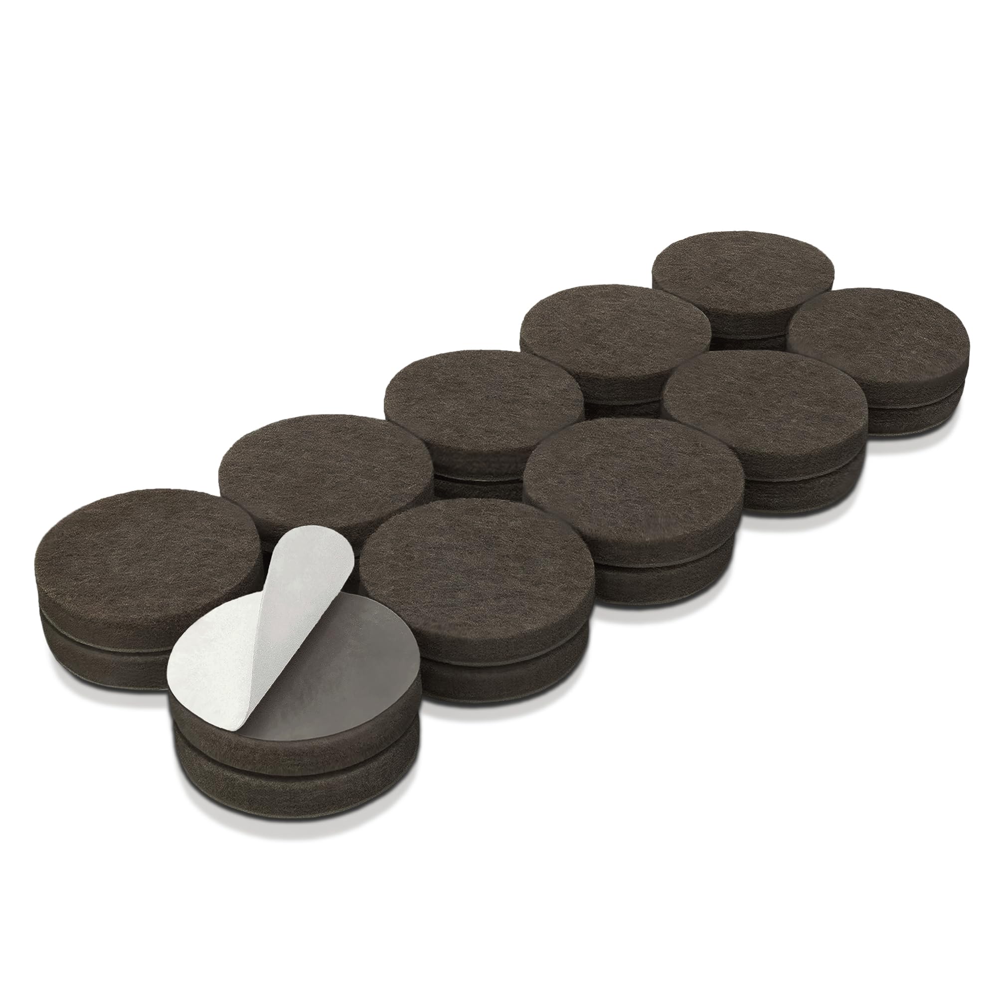 Self-stick 1 "muebles almohadillas de fieltro para superficies duras (16 piezas) – marrón, redondo, marrón, 4728595N