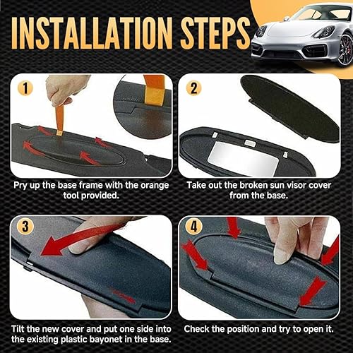 Miniatura 4 de BILLFARO 1 cubierta para espejo de tocador para el lado del conductor o del pasajero, tapa de repuesto para Porsche 996997-911 986987 para boxster