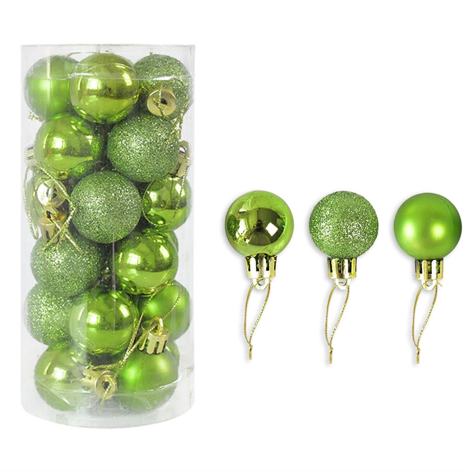 Bombki świąteczne Artykuły do dekoracji przyjęcia sylwestrowego 3 cm 24 szt. Bombki świąteczne Ozdoby do dekoracji domu Choinka Wisząca bombka Piłka (Kolor: niebieski) (zielony)