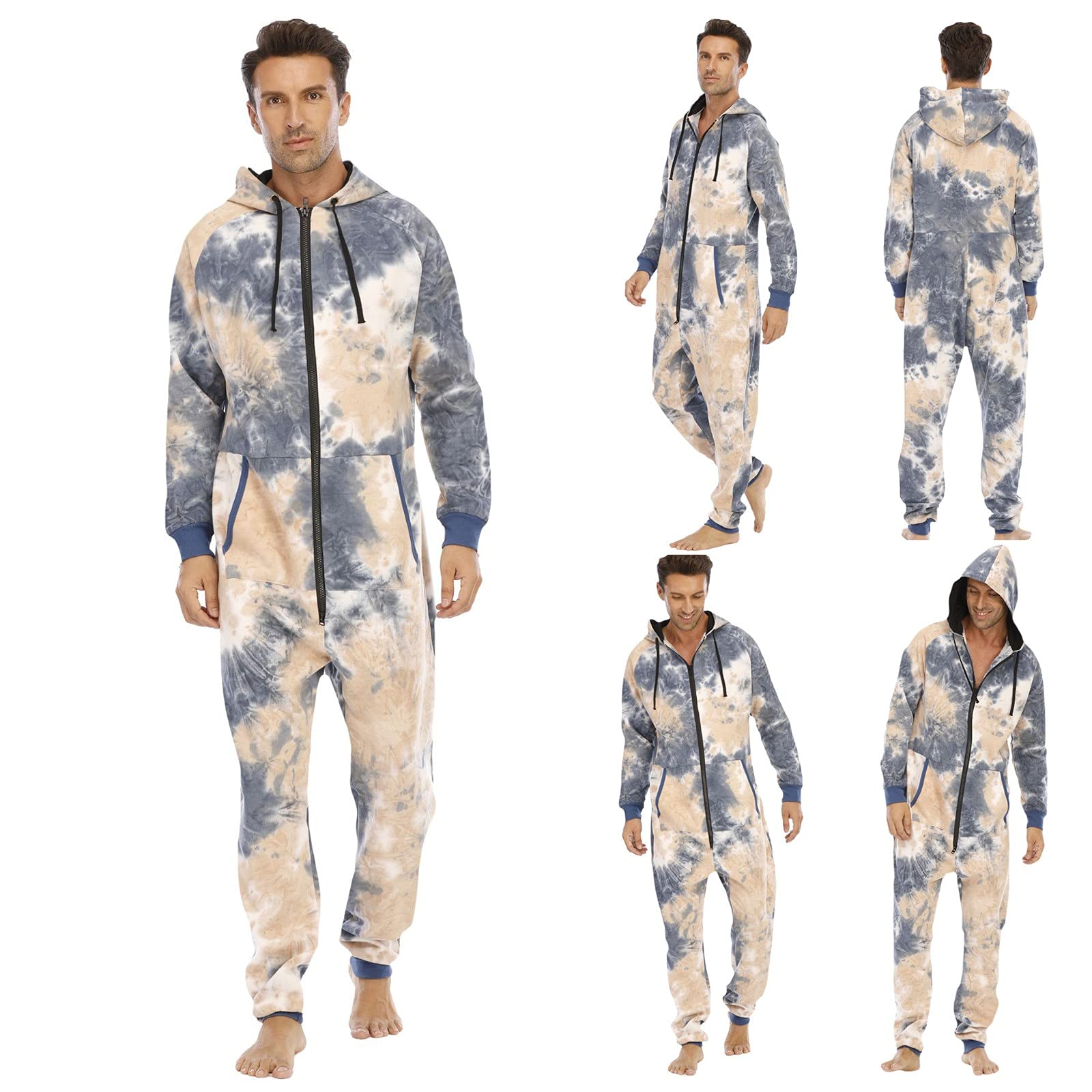 Pijama largo para hombre de algodón, pijama de dos piezas, conjunto de pijama, pantalones y camiseta monocromática para hombre, mullido, pijama de dos piezas, conjunto de ropa de dormir, Blanco, XXL