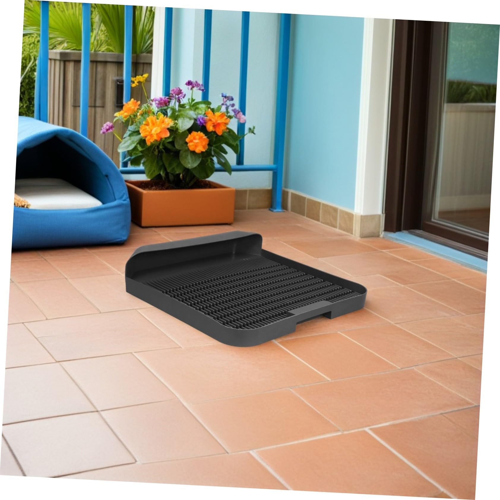 BESPORTBLE Alfombrilla para Arenero De Gatos Lavable Bordes Elevados y Antideslizante para Reducir El Desorden El Arenero