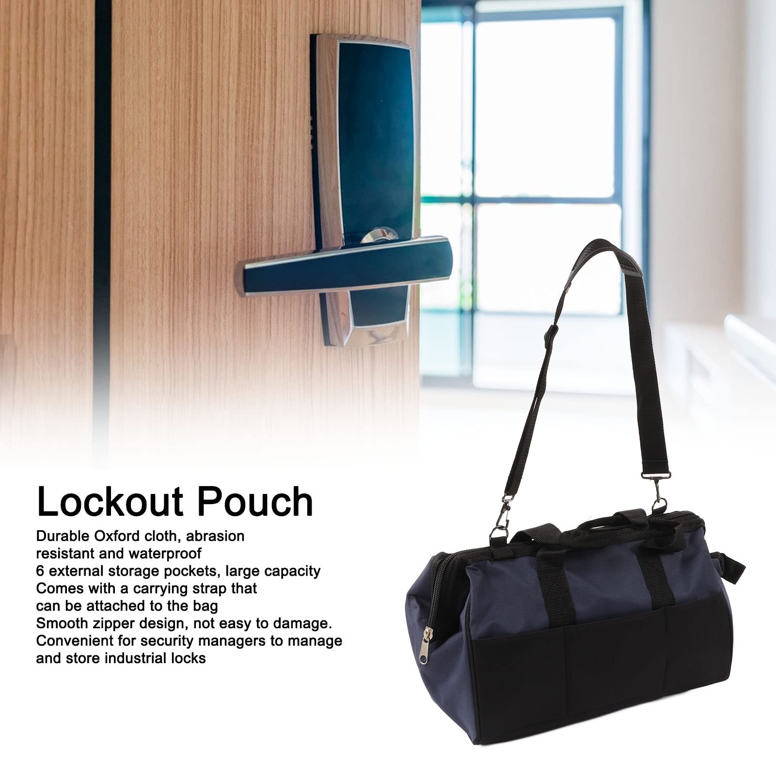 Bolsa De Bloqueo De Seguridad, Bolsa De Etiquetado Negra Bolsa De Bloqueo De Gran Capacidad Tela Oxford Impermeable Para Dispositivos De Bloqueo Industrial